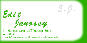 edit janossy business card